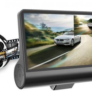 داش كام للسيارة DVR ثلاثية العدسات   ( أمامى ، خلفي ،  داخل السيارة) 3 بوصة IPS بدقة 1080 بيكسل  لتسجيل الفيديوهات خارج وداخل السيارة