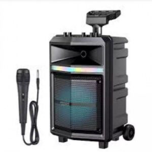 مكبر صوت بلوتوث لاسلكي LUSTER قابل للشحن ومزود بعجلات WA8801 أسود